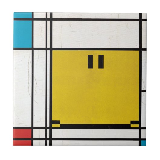 Piet Mondriaan Happy Face tegel Tegeltje (Voorkant)