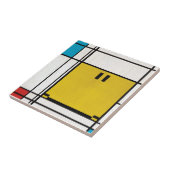 Piet Mondriaan Happy Face tegel Tegeltje (Zijkant)
