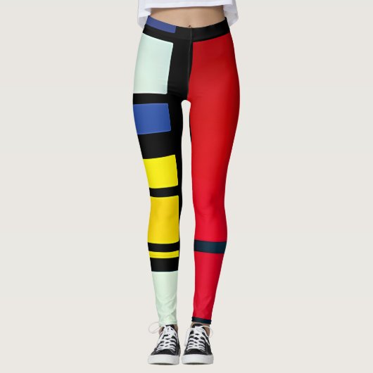 Piet Mondriaan inspireerde Abstracte Leggings (Voorkant)