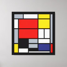 Piet Mondriaan, samengesteld met grote rode vlakte
