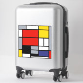 Piet Mondriaan, samengesteld met grote rode vlakte Sticker (Koffer)