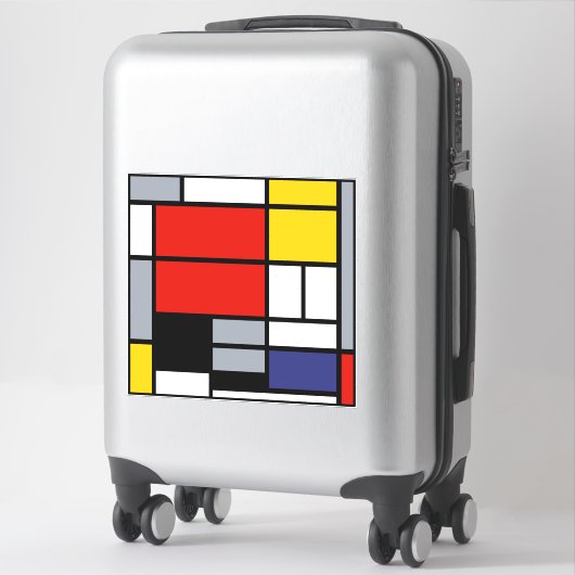 Piet Mondriaan, samengesteld met grote rode vlakte Sticker (Koffer)