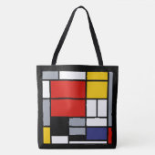 Piet Mondriaan, samengesteld met grote rode vlakte Tote Bag (Voorkant)