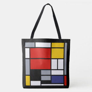 Piet Mondriaan, samengesteld met grote rode vlakte Tote Bag