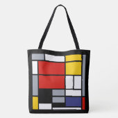 Piet Mondriaan, samengesteld met grote rode vlakte Tote Bag (Achterkant)