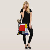 Piet Mondriaan, samengesteld met grote rode vlakte Tote Bag (Op model)
