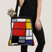 Piet Mondriaan, samengesteld met grote rode vlakte Tote Bag (Dichtbij)