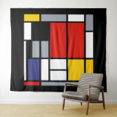 Piet Mondriaan, samengesteld met grote rode vlakte Wandkleed (In Situ (horizontaal))