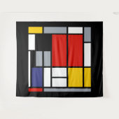 Piet Mondriaan, samengesteld met grote rode vlakte Wandkleed (Voorkant (horizontaal))