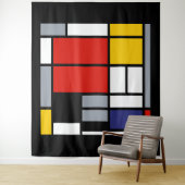 Piet Mondriaan, samengesteld met grote rode vlakte Wandkleed (In situ)
