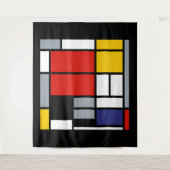 Piet Mondriaan, samengesteld met grote rode vlakte Wandkleed (Voorkant)