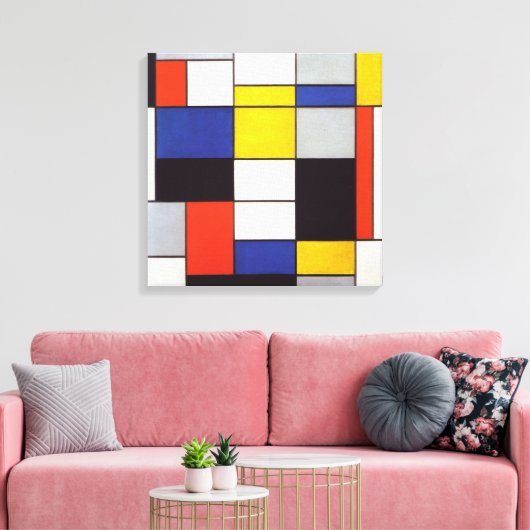 PIET MONDRIAAN - Samenstelling A 1923 Canvas Afdruk (Insitu (Woonkamer))