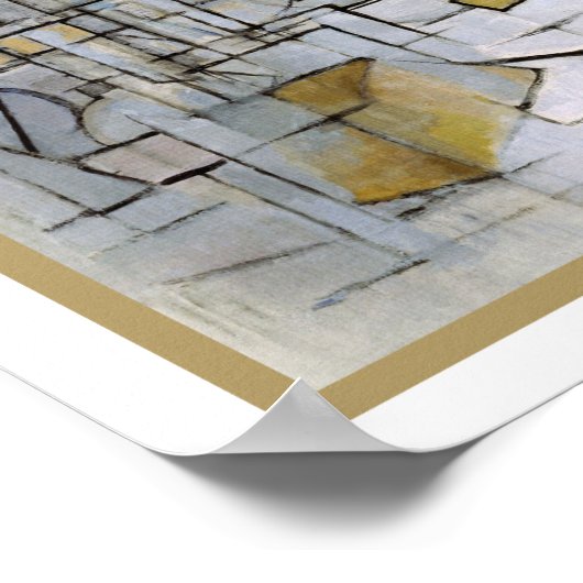 Piet Mondriaan- stilstaand leven met gember Pot II Poster (Hoek)