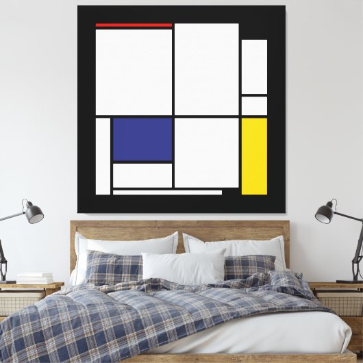 Piet Mondriaan, Tableau 1 Canvas Afdruk (Insitu (Slaapkamer))