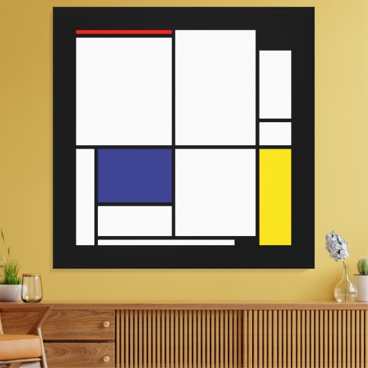 Piet Mondriaan, Tableau 1 Canvas Afdruk (Insitu (Woonkamer))