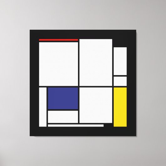 Piet Mondriaan, Tableau 1 Canvas Afdruk (Voorkant)