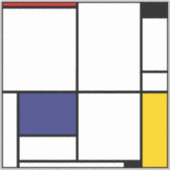 Piet Mondriaan, Tableau 1 Sticker (Voorkant)