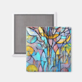 Piet Mondriaan Trees Magneet (Voorkant / Achterkant)