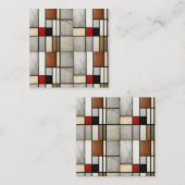 Piet Mondriaan Vintage Vierkante Visitekaartje (Voorkant / Achterkant)