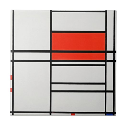 Piet Mondriaan's Compositie nr. 4 - Levendige kuns Tegeltje (Voorkant)
