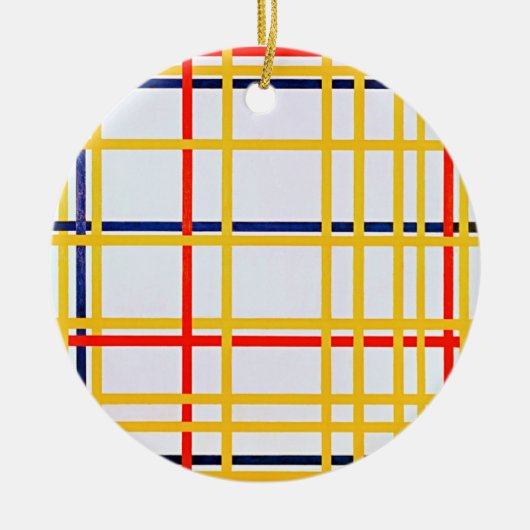 Piet Mondriaan's New York City I Keramisch Ornament (Voorkant)