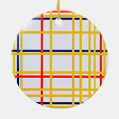 Piet Mondriaan's New York City I Keramisch Ornament (Achterkant)