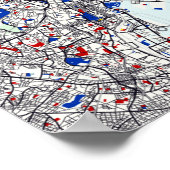 Piet Mondriaanse kaart van Tokio Poster (Hoek)