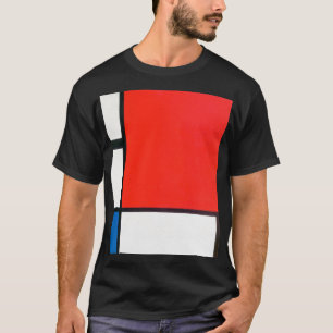 Piet Mondriaanse samenstelling met rood T-shirt