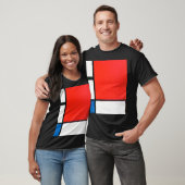 Piet Mondriaanse samenstelling met rood T-shirt (Unisex)