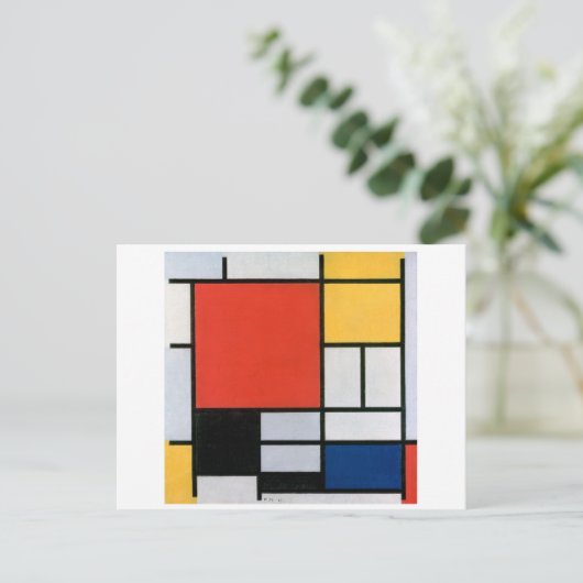 Piet Mondrian Abstract Briefkaart (Staand voorkant)