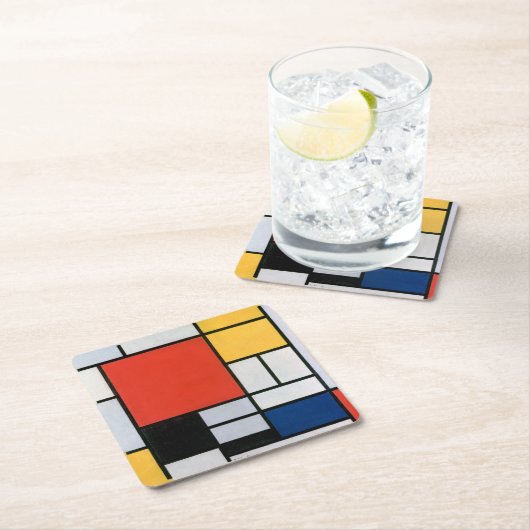 Piet Mondrian Abstract Kartonnen Onderzetters (Insitu)