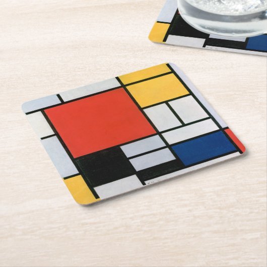 Piet Mondrian Abstract Kartonnen Onderzetters (Schuin)