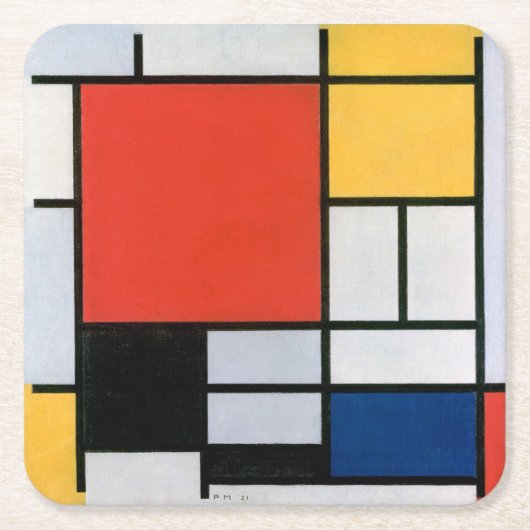 Piet Mondrian Abstract Kartonnen Onderzetters (Voorkant)