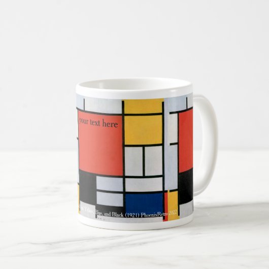 Piet Mondrian Abstract Koffiemok (Voorkant rechts)