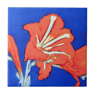 Piet Mondrian - Amaryllis Fijne Kunst Bloemschilde Tegeltje
