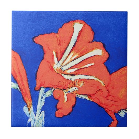 Piet Mondrian - Amaryllis Fine Art Flower Painting Tegeltje (Voorkant)