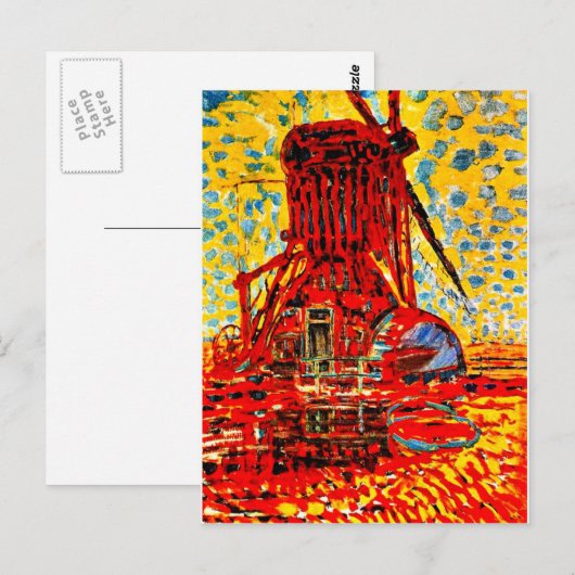 Piet Mondrian art, Mill in Sunlight, 1908 Briefkaart (Voorkant / Achterkant)