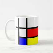 Piet Mondrian Art Style Modern Bright Add Name Koffiemok (Links)