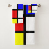 Piet Mondrian Art Style Modern Bright kleuren Bad Handdoek (Insitu)