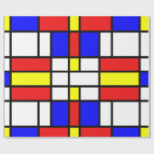 Piet Mondrian Art Style Modern Bright kleuren Cadeaupapier (Vlak)