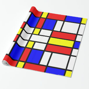Piet Mondrian Art Style Modern Bright kleuren Cadeaupapier