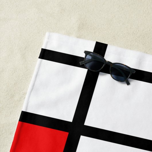 Piet Mondrian Art Style Modern Bright kleuren Strandlaken (In situ)