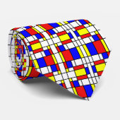 Piet Mondrian Art Style Modern Bright kleuren Stropdas (Opgerold)