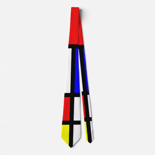 Piet Mondrian Art Style Modern Bright kleuren Stropdas (Voorkant)