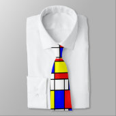 Piet Mondrian Art Style Modern Bright kleuren Stropdas (Gebonden)