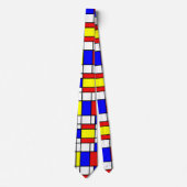 Piet Mondrian Art Style Modern Bright kleuren Stropdas (Voorkant)