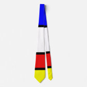 Piet Mondrian Art Style Modern Bright kleuren Stropdas (Voorkant)