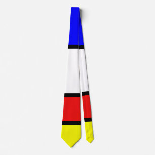 Piet Mondrian Art Style Modern Bright kleuren Stropdas