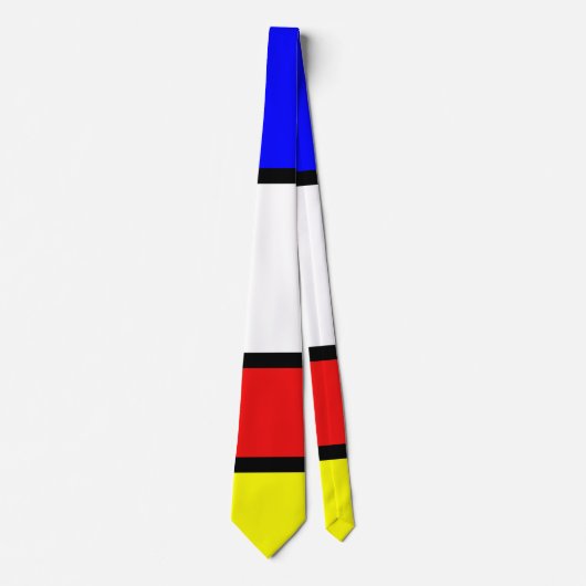 Piet Mondrian Art Style Modern Bright kleuren Stropdas (Voorkant)