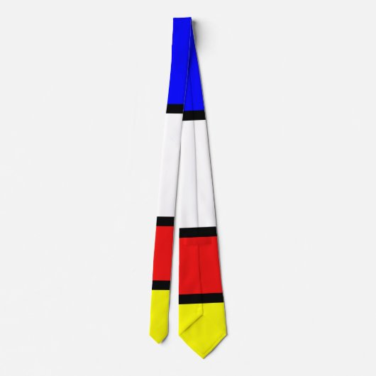 Piet Mondrian Art Style Modern Bright kleuren Stropdas (Achterkant)